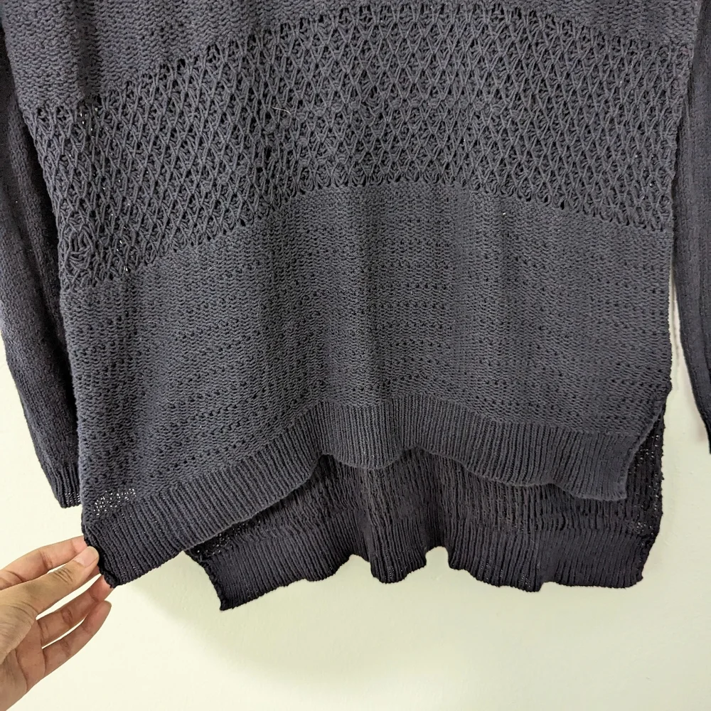 Helmut Helmut Lang Muted Web Pullover Sweater Open Knit Wool Blend Blue Small S